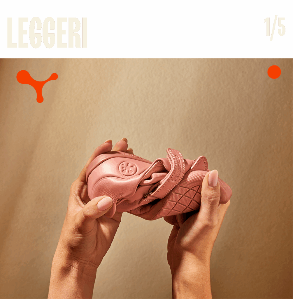 Realizzata con la tecnica di costruzione Strobel  affinché sia la calzatura a adattarsi   al piede e non viceversa, per una vestibilità  come un guanto, aumentando così la libertà   e la sensazione di comfort.